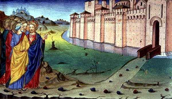 Fol.87v Chrystus jedzie do Galilei (welum) autorstwa Italian School