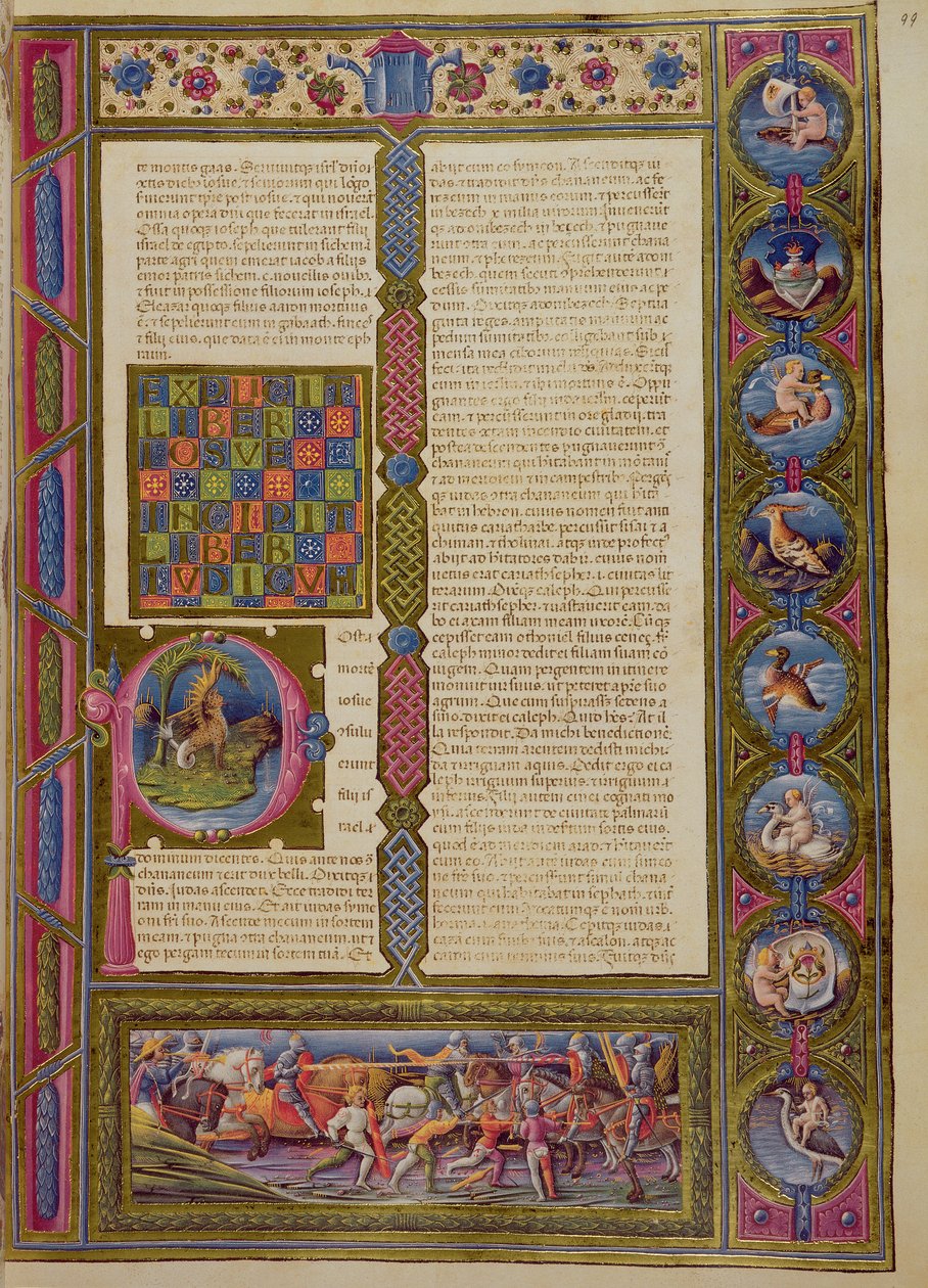 Fol.99r Słowa otwierające Księgę Żydowską, z Biblii Borso d