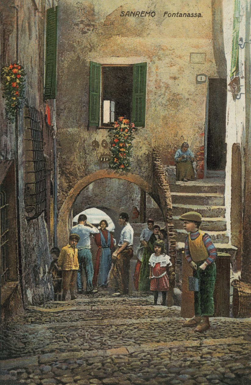 Fontanassa, San Remo, Włochy (druk kolorowy) autorstwa Italian School