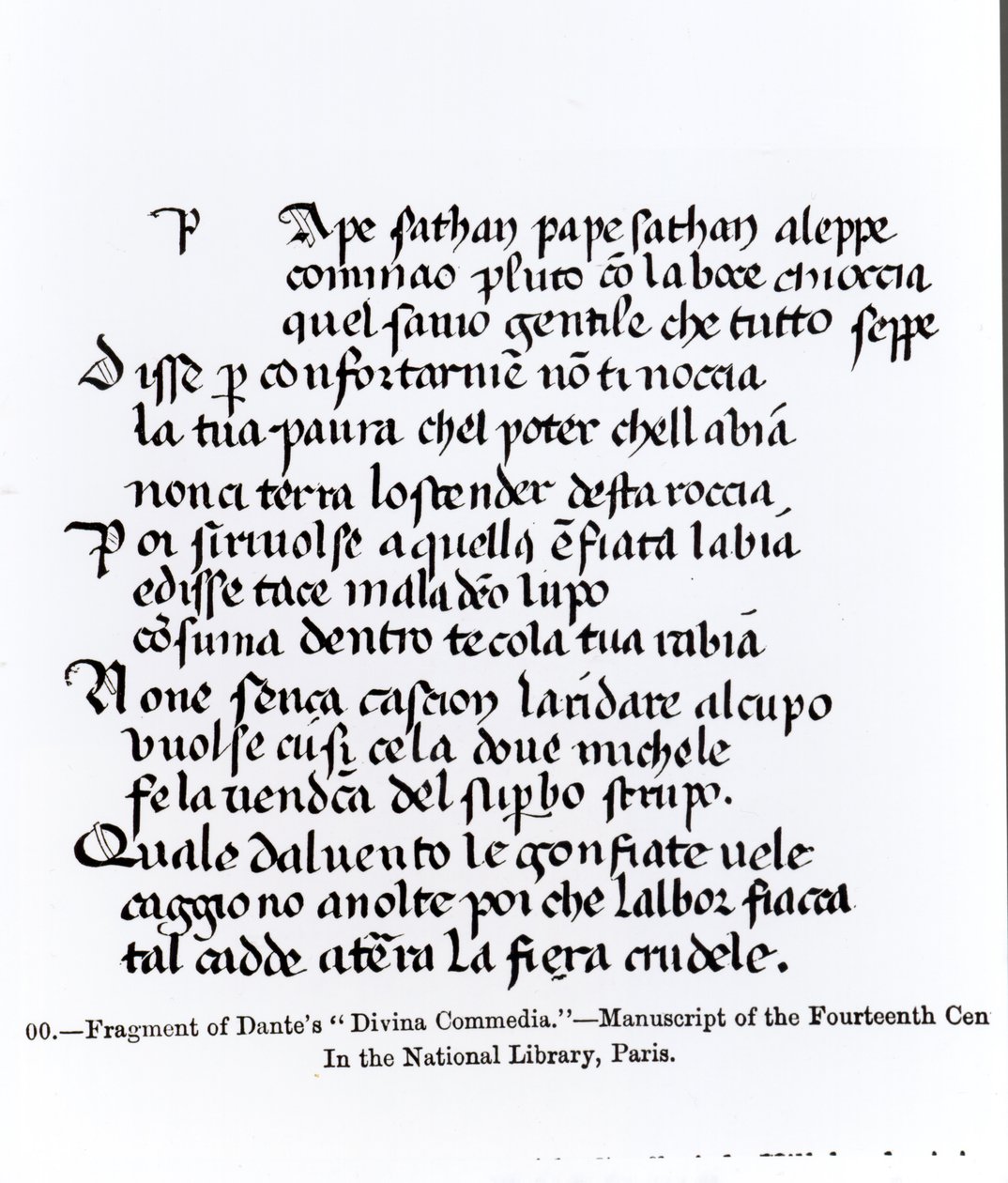 Fragment „Divina Commedia” Dantego (1265-1321), ilustracja z „Nauka i literatura średniowiecza i renesansu”, napisana i rytowana przez Paula Lacroix, 1878 autorstwa Italian School