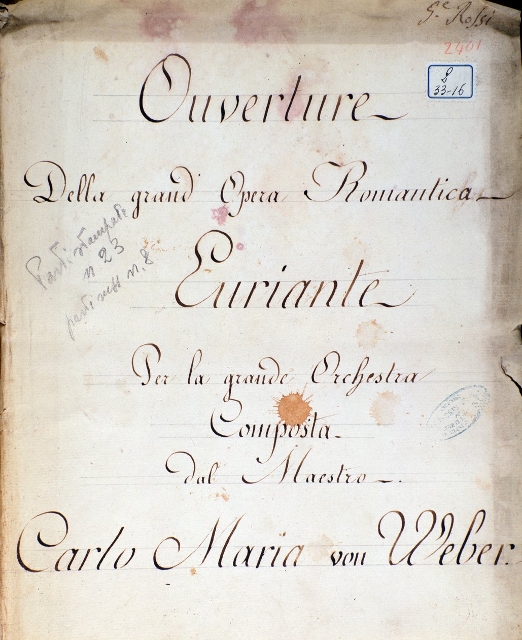 Frontyspis z opery „Euryanthe” Carla von Webera (lito) autorstwa Italian School