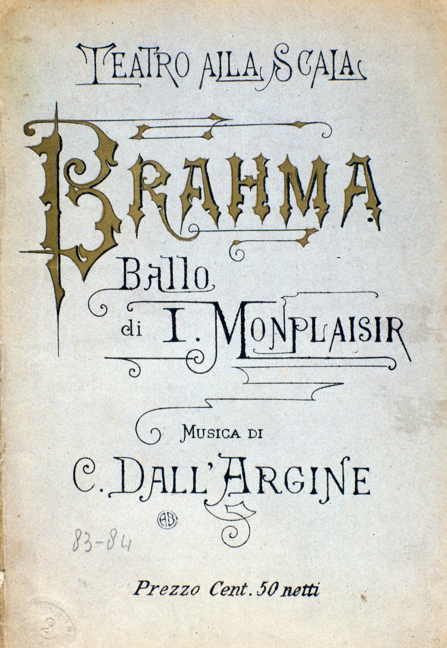 Frontyspis baletu Brahma autorstwa Monplaisira i dell