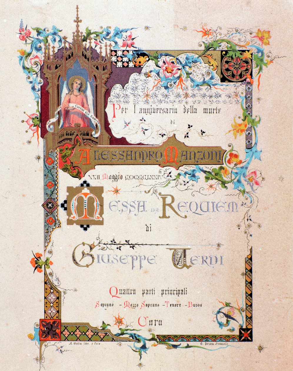 Frontyspis Verdis Requiem, 1874 autorstwa Italian School