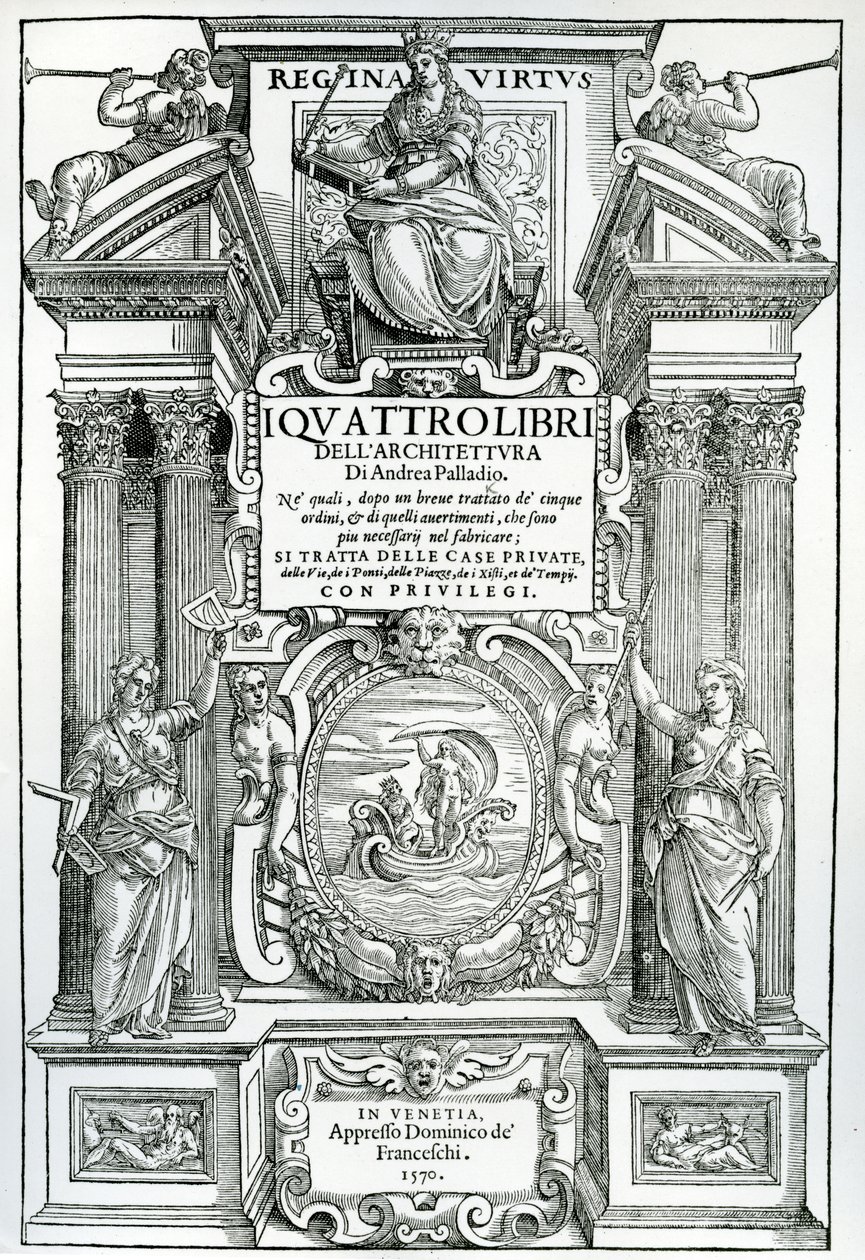 Frontyspis do Czterech ksiąg architektury autorstwa Andrei Palladio, 1570 autorstwa Italian School
