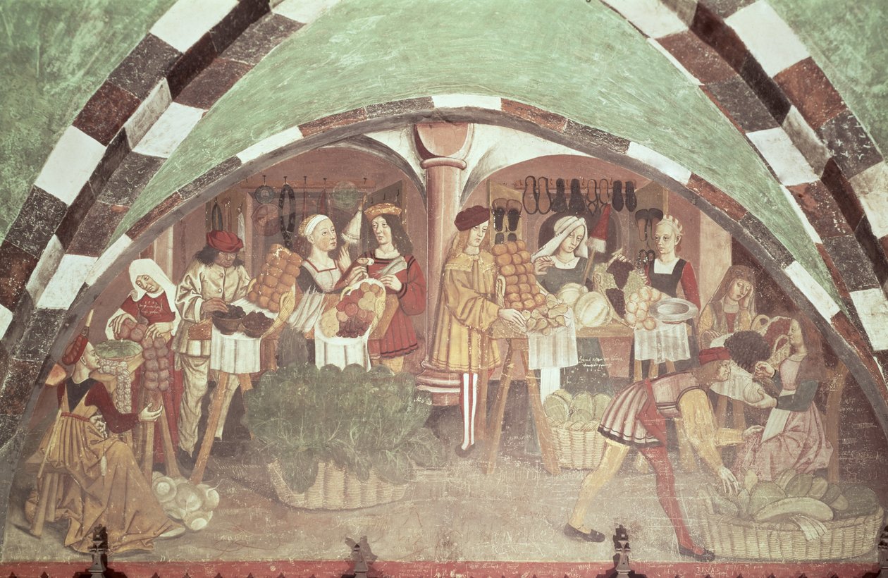 Targ Owoców i Warzyw (fresk) (patrz także 63046) autorstwa Italian School