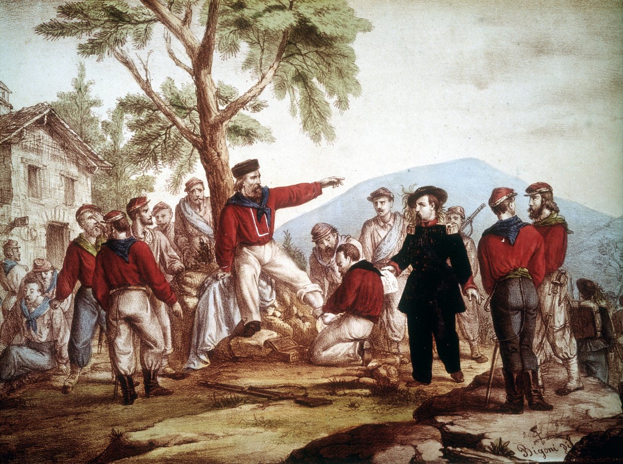 Garibaldi (1807-1882) ranny w Aspromonte. autorstwa Italian School