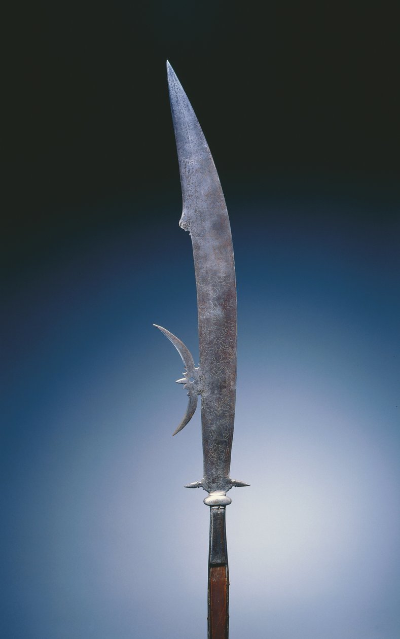 Glaive z herbem rodziny Giustini, Wenecja, ok. 1600-20 (stal i drewno) autorstwa Italian School