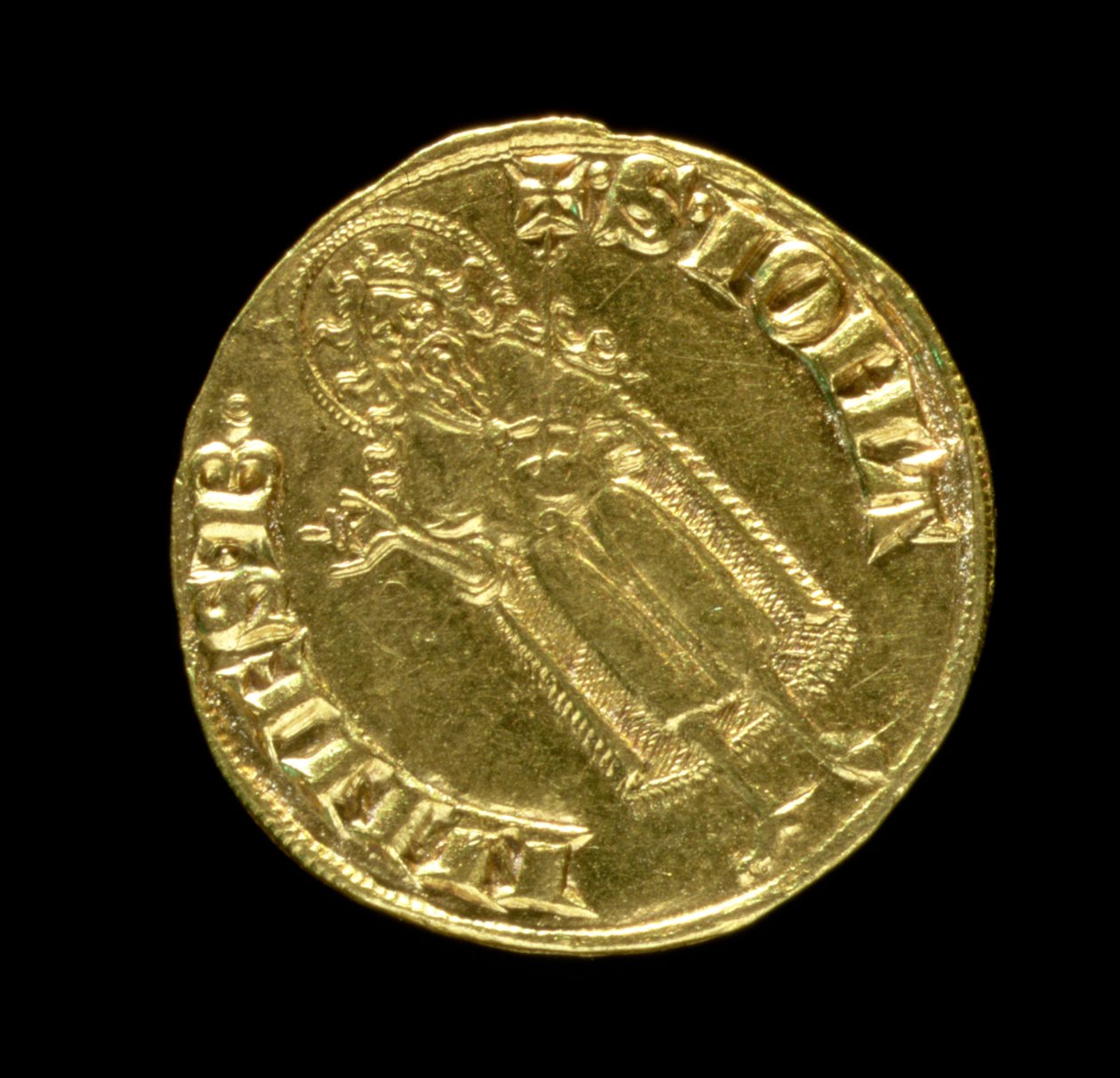 Złoty floren (rewers) przedstawiający św. Jana Chrzciciela, Florentine, 1252 (awers patrz 83495) autorstwa Italian School