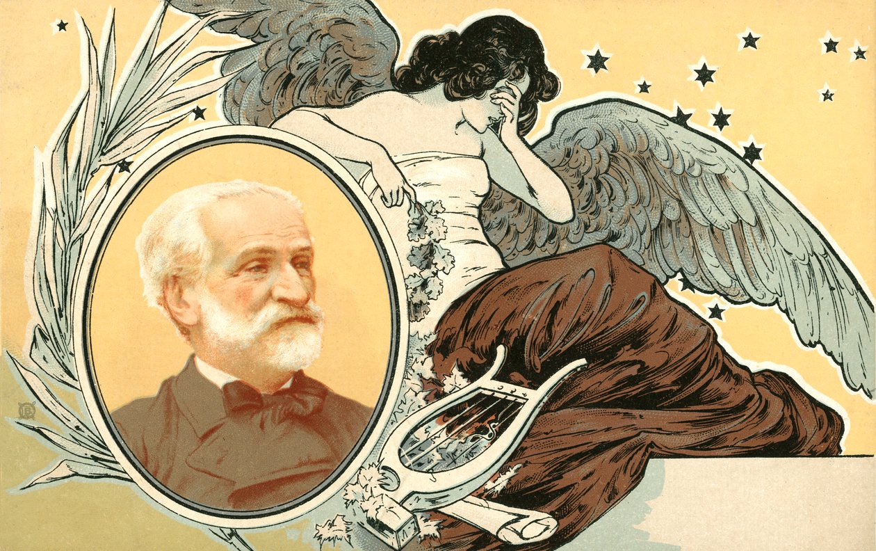 Śmierć Guiseppe Verdiego (kolorowa litografia) autorstwa Italian School