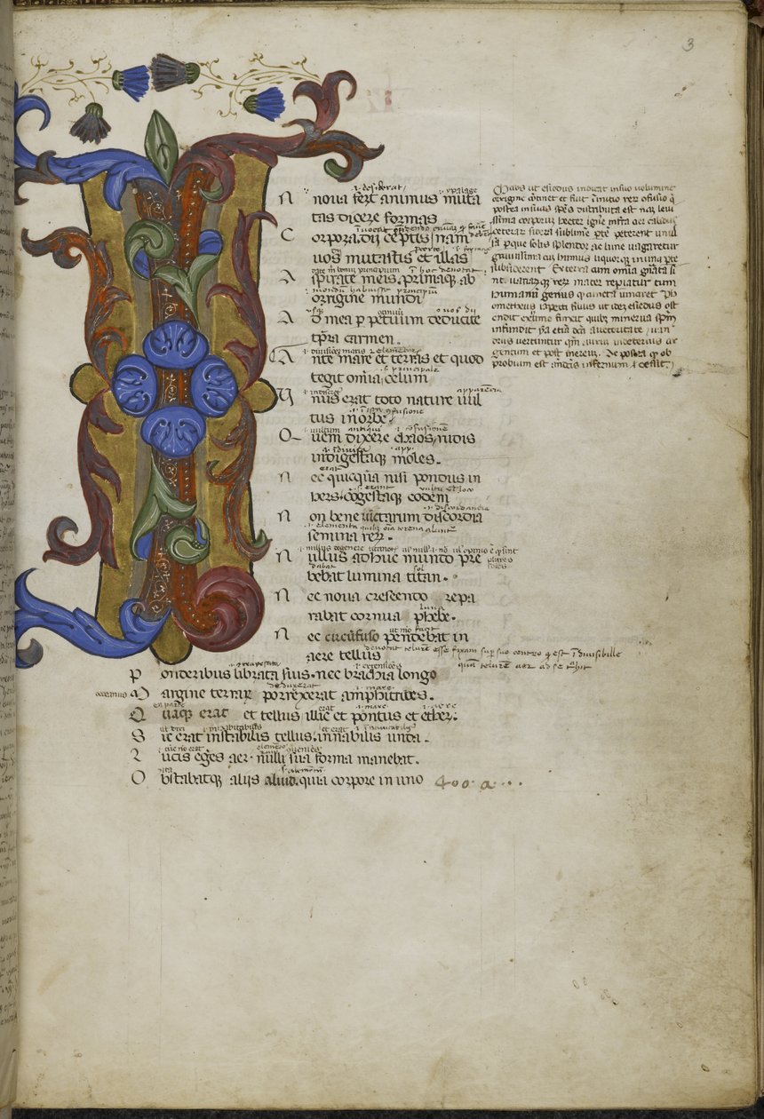 Harley 2769, f.3 Zdobiony inicjał 