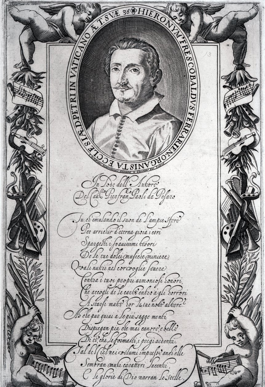 Hieronymus Frescobaldi, grawerowane przez Christiana Sas autorstwa Italian School
