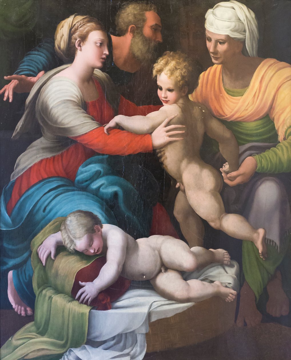 Sagrada família com Santa Isabel e São Giovannino Polonês autorstwa Italian School