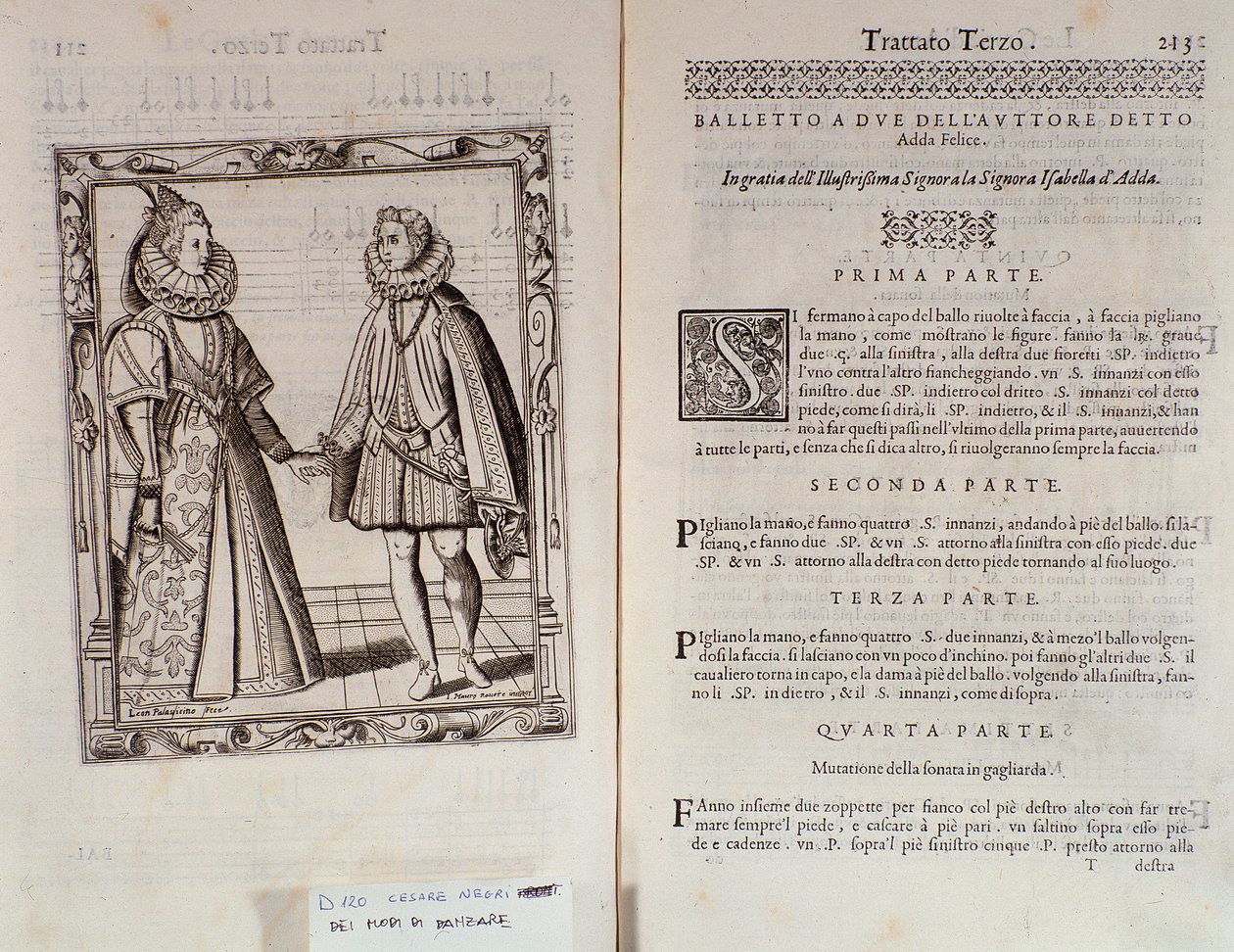 Jak tańczyć balet dla dwojga Podwójna strona Le Gratie dAmore (Le Grazie dAmore) włoskiego tancerza Cesare Negri pt. Il Trombone (1536-1604), traktat o tańcu autorstwa Italian School