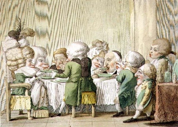 „Il Pranzo” (Obiad), wyd. połowa XVIII wieku, Florencja (kolor lito) autorstwa Italian School