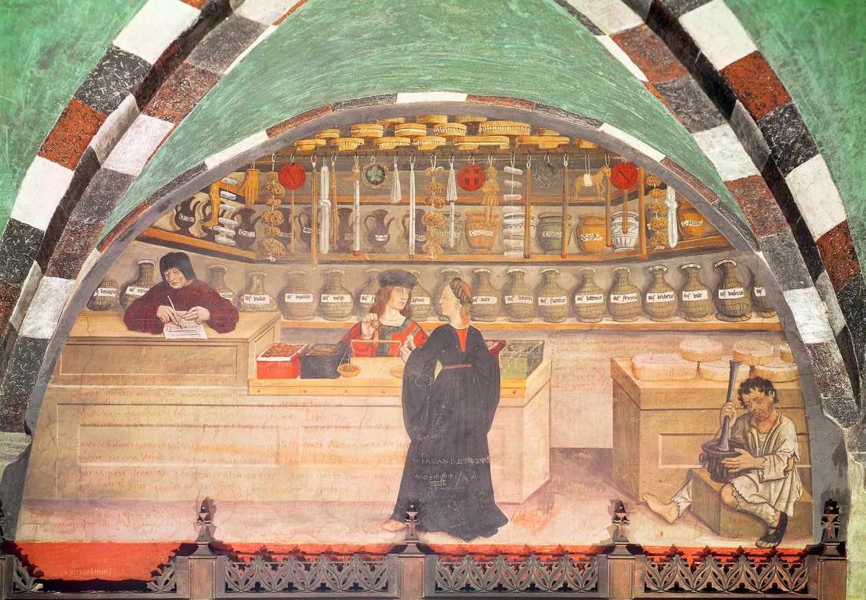 Wnętrze apteki autorstwa Italian School