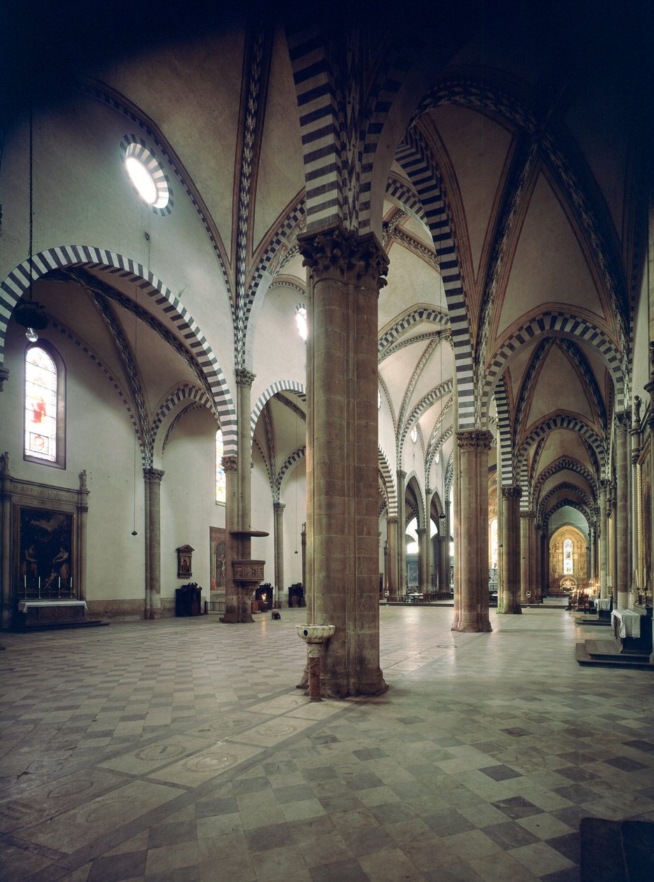 Widok wnętrza bazyliki Santa Maria Novella autorstwa Italian School