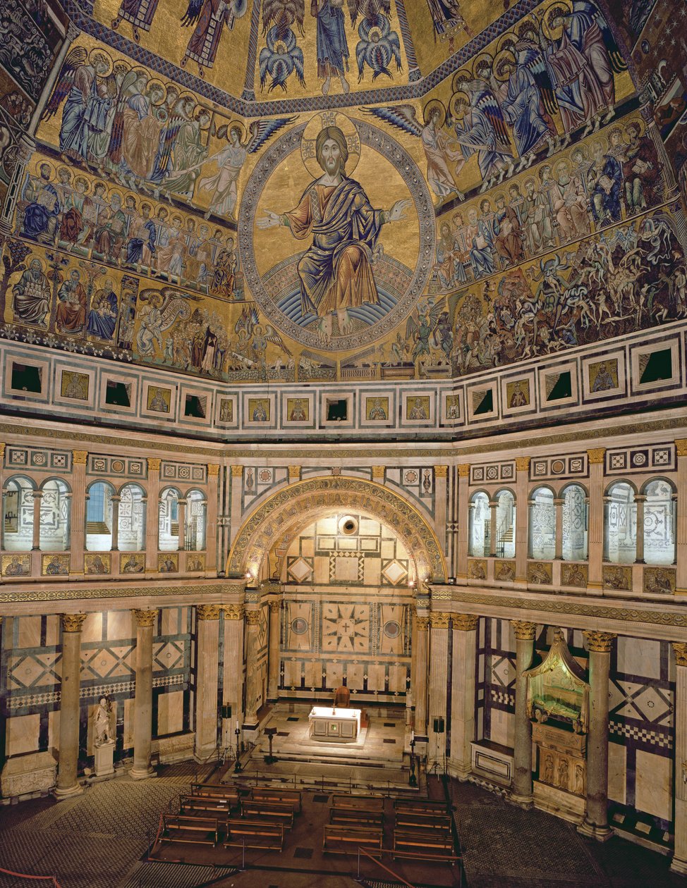 Widok wnętrza baptysterium we Florencji autorstwa Italian School