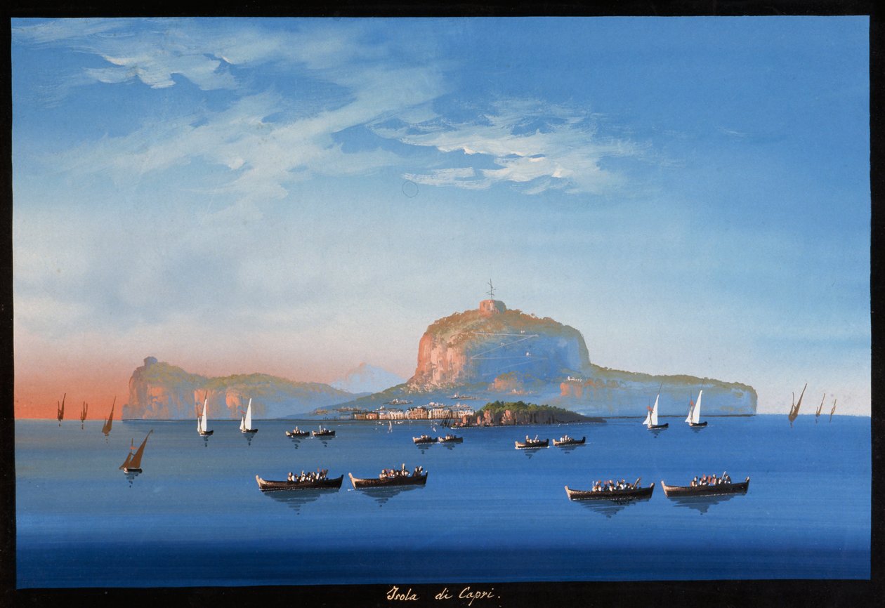 Wyspa Capri (gwasz) autorstwa Italian School