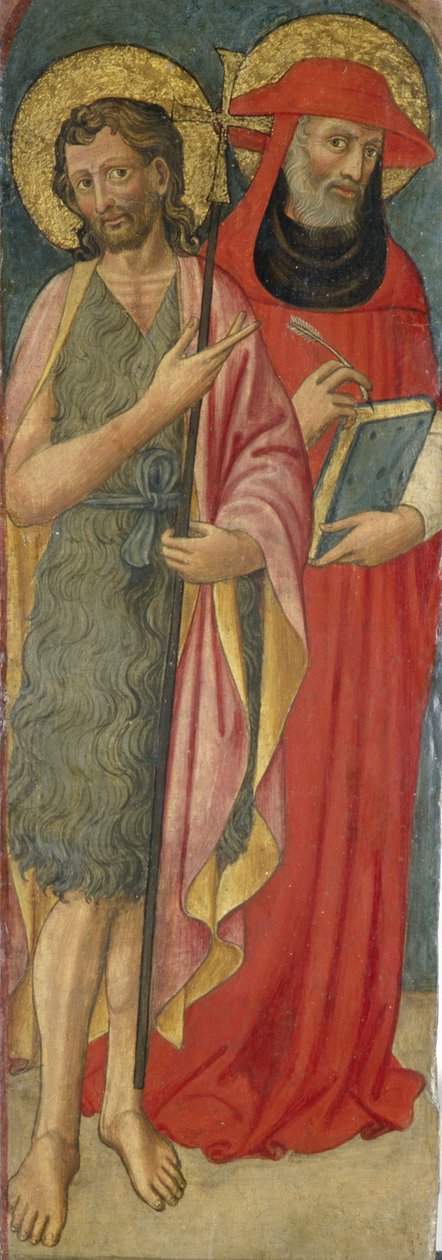 Jan Chrzciciel i św. Hieronim, ok. 1430 (tempera na drewnie topoli) autorstwa Italian School