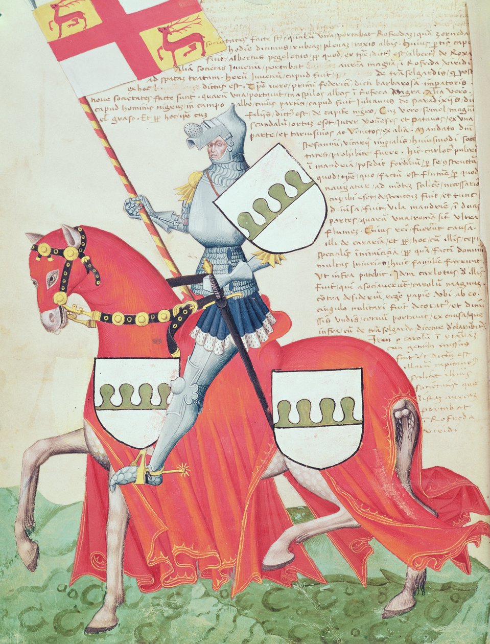 Rycerz, z „Codex Capodilista” (welum) autorstwa Italian School