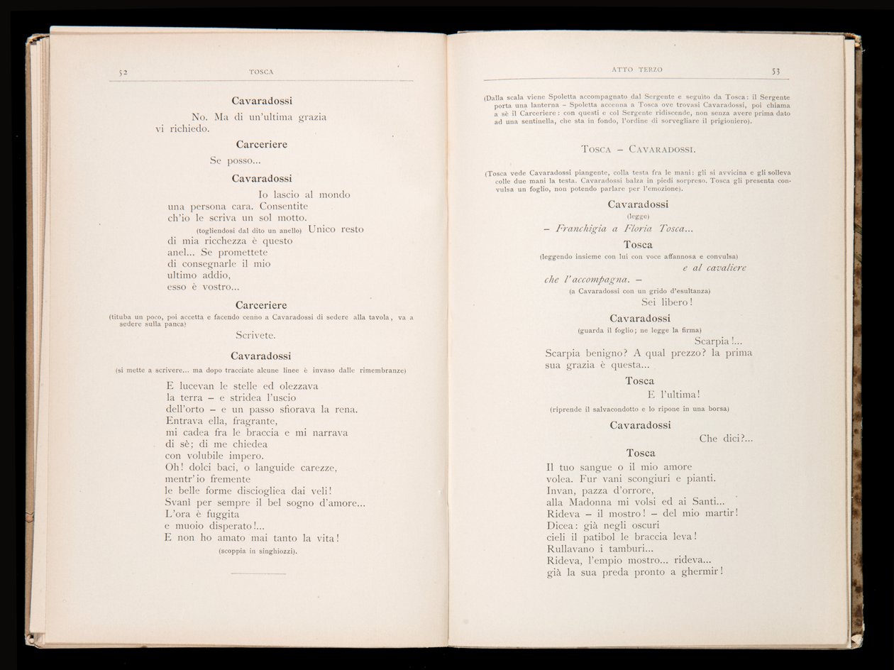 Libretto Tosca Giacomo Puccini, Edition Ricordi, Włochy autorstwa Italian School