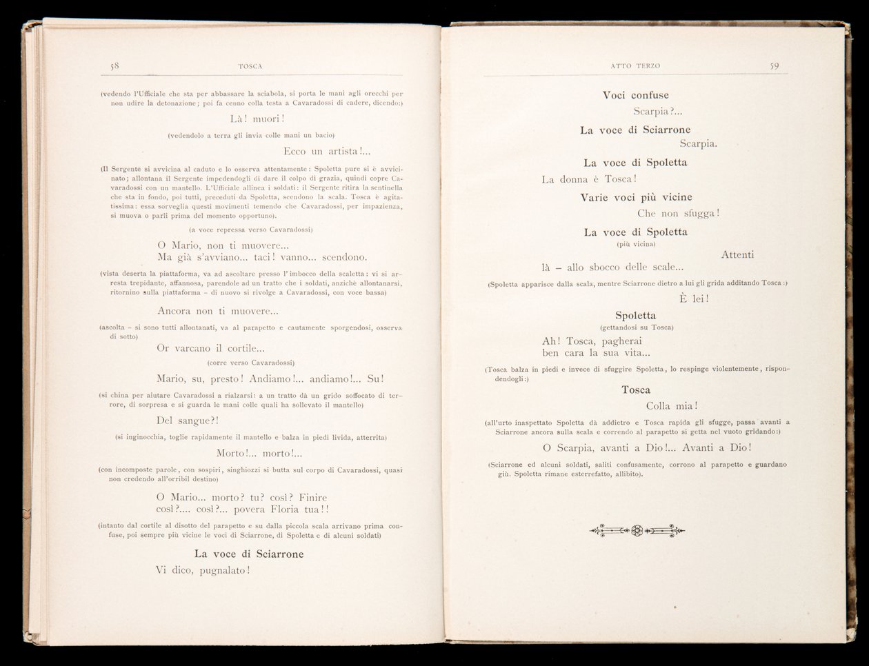 Libretto Tosca Giacomo Puccini, Edition Ricordi, Włochy autorstwa Italian School