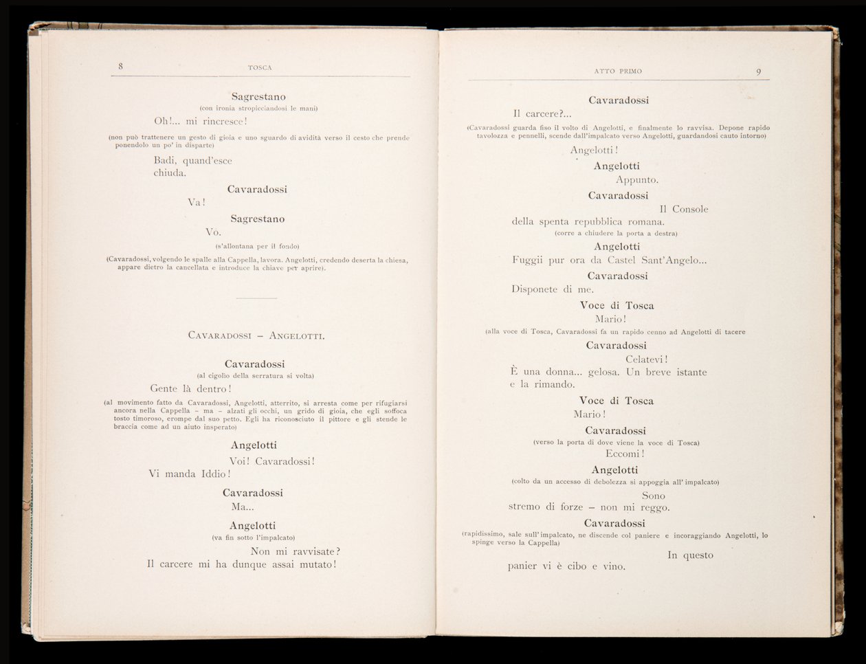 Libretto autorstwa Tosca Giacomo Pucciniego, wydanie Ricordi, Włochy autorstwa Italian School