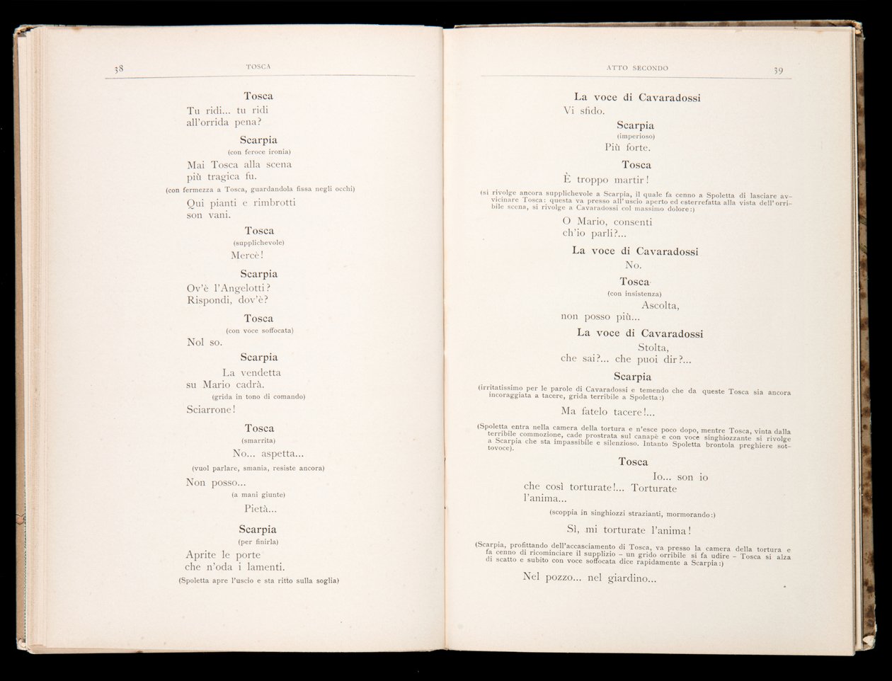 Libretto autorstwa Tosca Giacomo Pucciniego, wydanie Ricordi, Włochy autorstwa Italian School