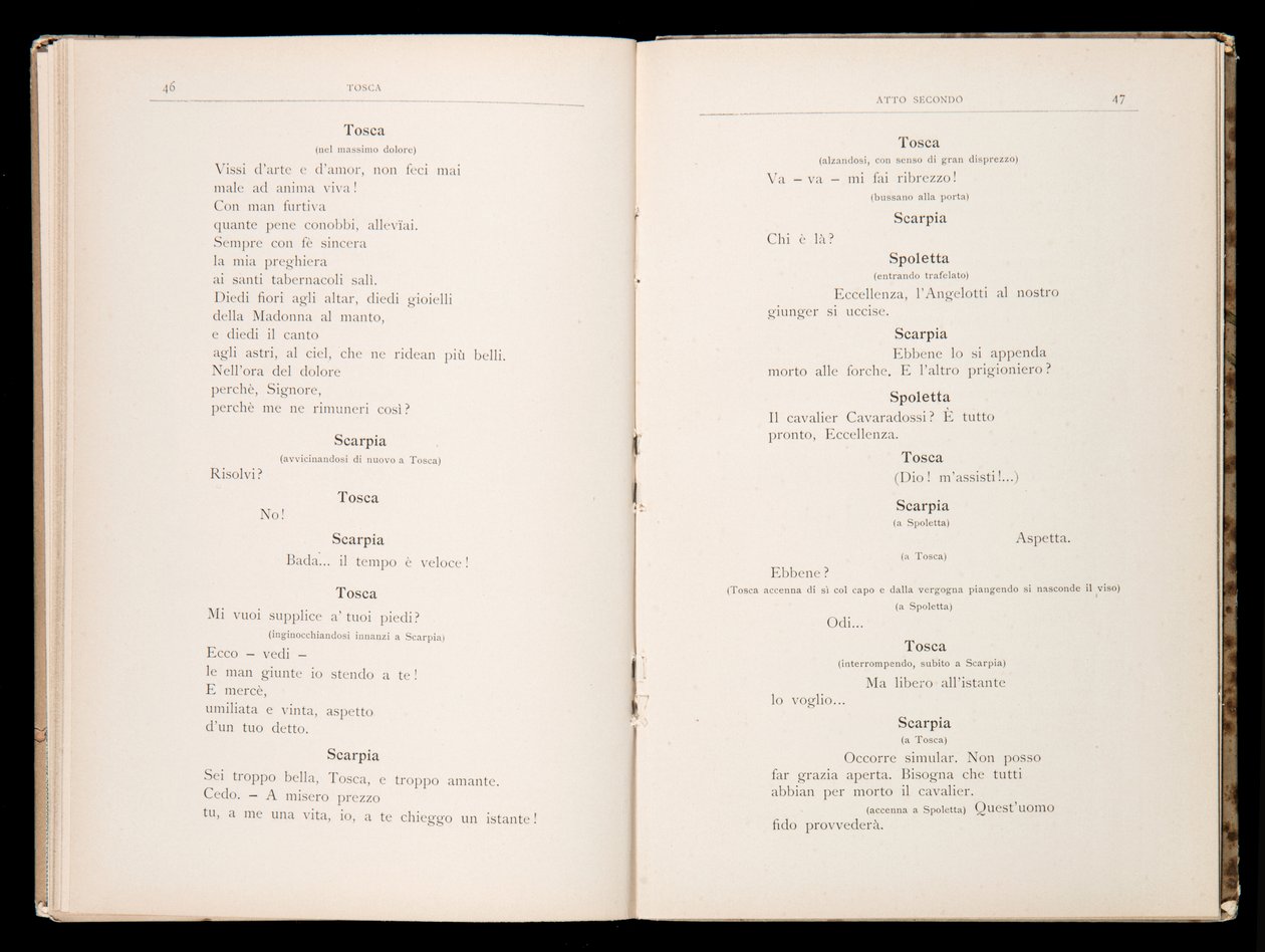 Libretto autorstwa Tosca Giacomo Pucciniego, wydanie Ricordi, Włochy autorstwa Italian School