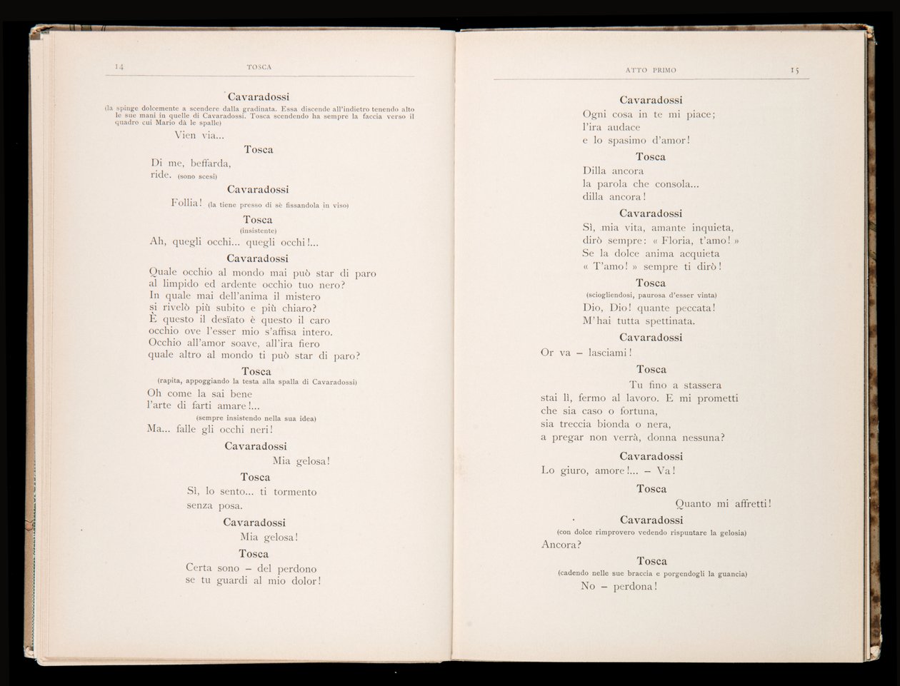 Libretto autorstwa Tosca Giacomo Pucciniego, wydanie Ricordi, Włochy autorstwa Italian School