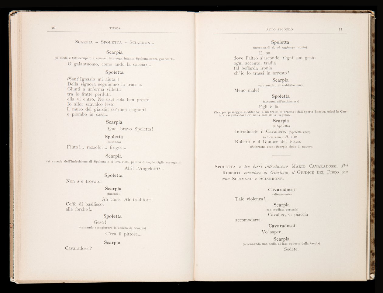 Libretto autorstwa Tosca Giacomo Pucciniego, wydanie Ricordi, Włochy autorstwa Italian School