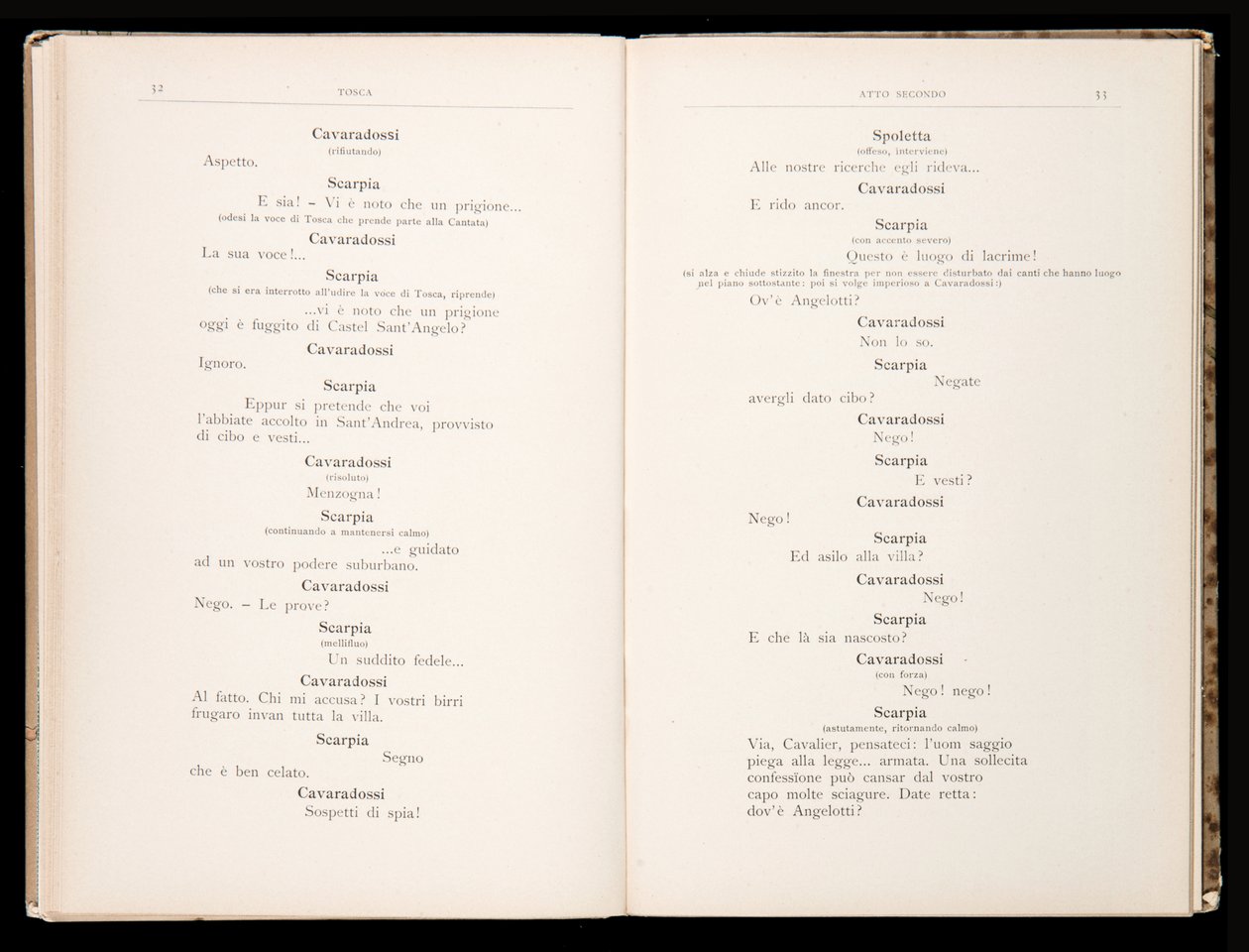 Libretto autorstwa Tosca Giacomo Pucciniego, wydanie Ricordi, Włochy autorstwa Italian School