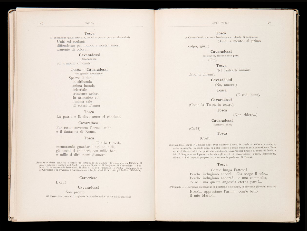 Libretto autorstwa Tosca Giacomo Pucciniego, wydanie Ricordi, Włochy autorstwa Italian School