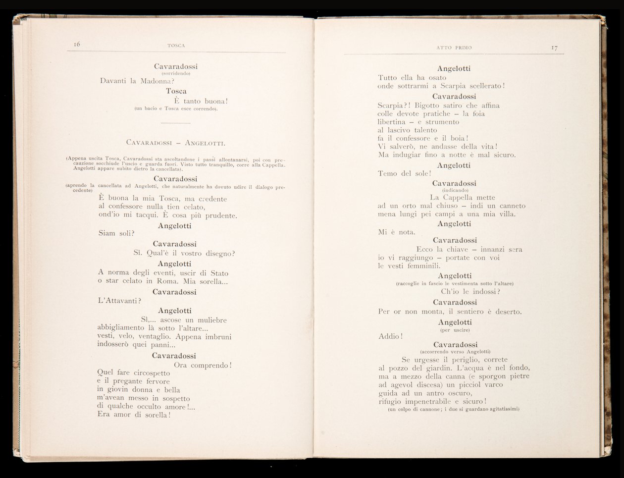 Libretto autorstwa Tosca Giacomo Pucciniego, wydanie Ricordi, Włochy autorstwa Italian School