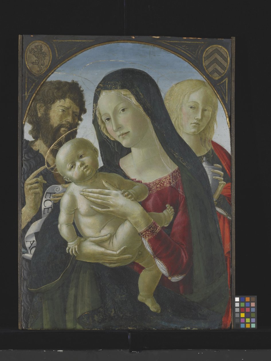 Madonna z Dzieciątkiem ze św. Janem Chrzcicielem i św. Marią Magdaleną (tempera na drewnie) autorstwa Italian School