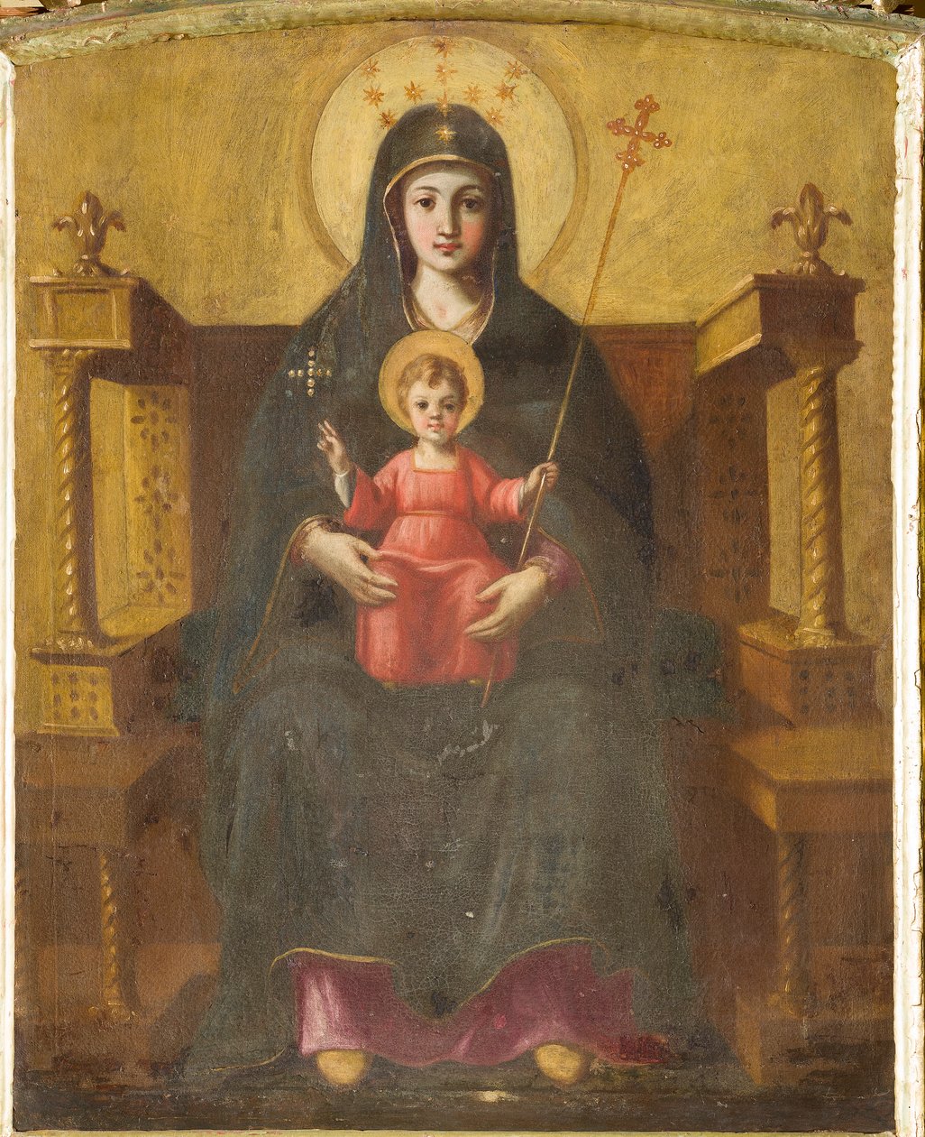 Madonna z Dzieciątkiem na tronie autorstwa Italian School