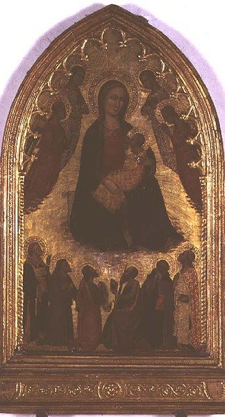 Madonna Pokory ze świętymi (tempera na panelu) autorstwa Italian School