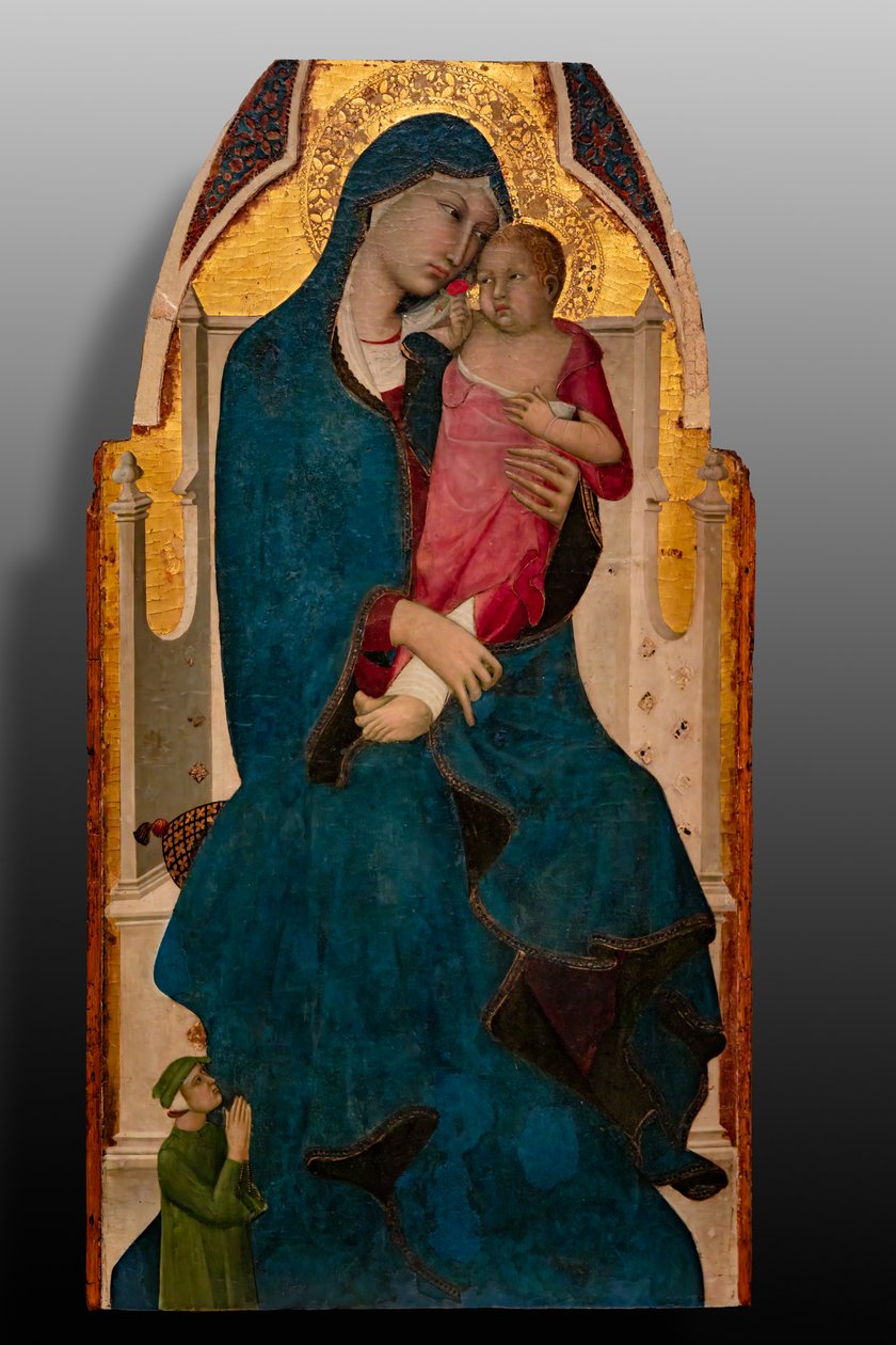 Madonna z Dzieciątkiem i ofiarodawcą, druga dekada XIV wieku (tempera na panelu) autorstwa Italian School