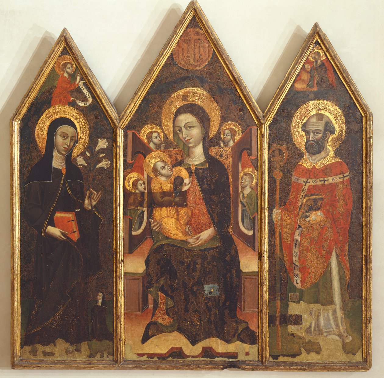 Madonna z Dzieciątkiem pomiędzy św. Klarą i św. Bazylią autorstwa Italian School