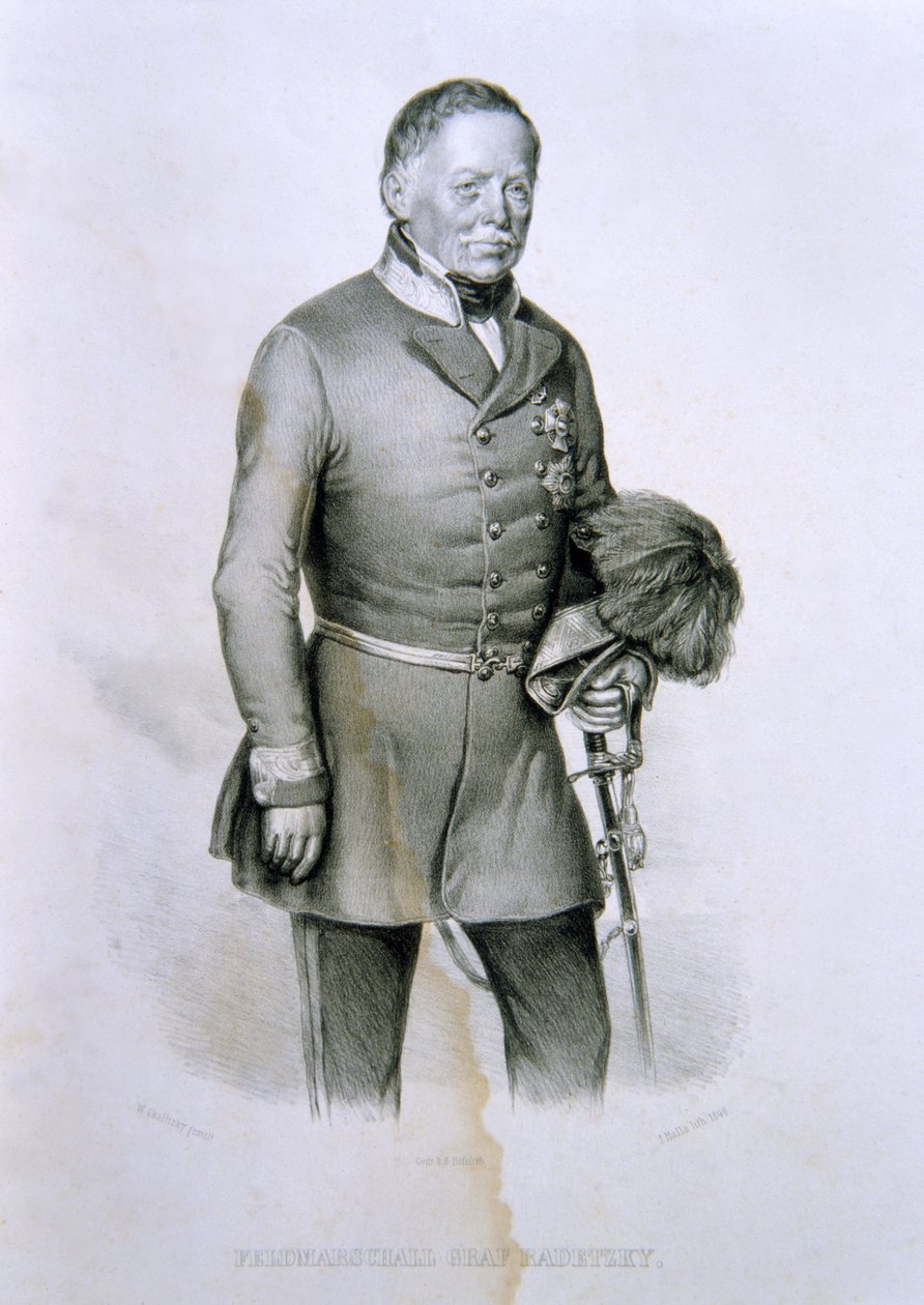 Maresciallo Radetzky Graff, ilustracja z Historii Włoch autorstwa Italian School