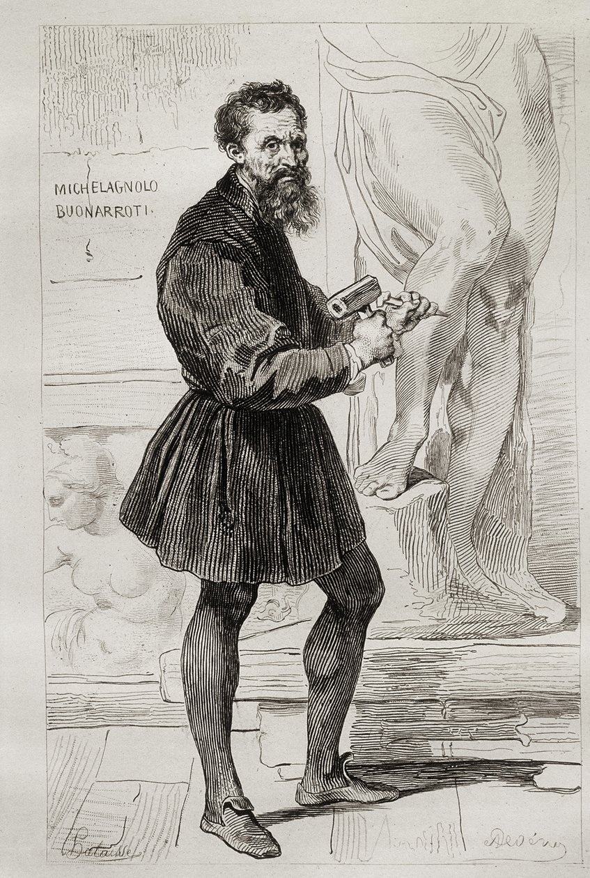 Rzeźbiarz Michała Anioła Buonarrotiego autorstwa Italian School
