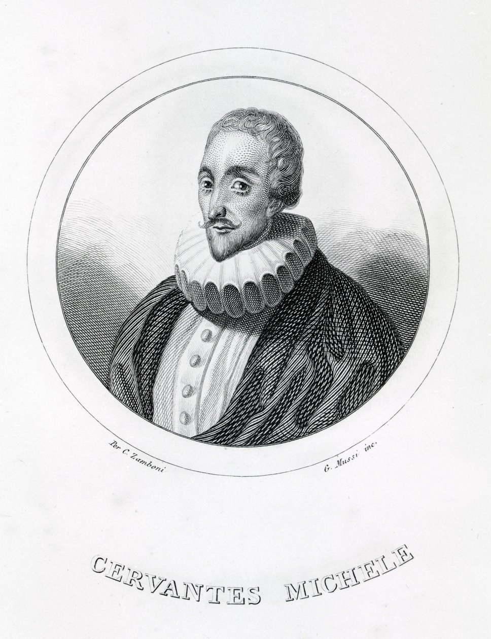 Miguel de Cervantes, hiszpański pisarz (1547-1616). autorstwa Italian School