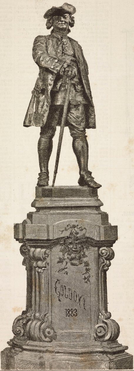 Pomnik Carlo Goldoniego (1707-1793) autorstwa Antonio dal Zotto, odsłonięty 20 grudnia autorstwa Italian School