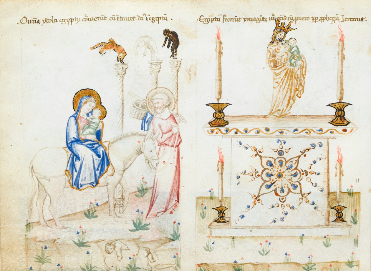 Ms 43-1950 fol.3v Ucieczka do Egiptu, ze Speculum Humanae Salvationis autorstwa Italian School