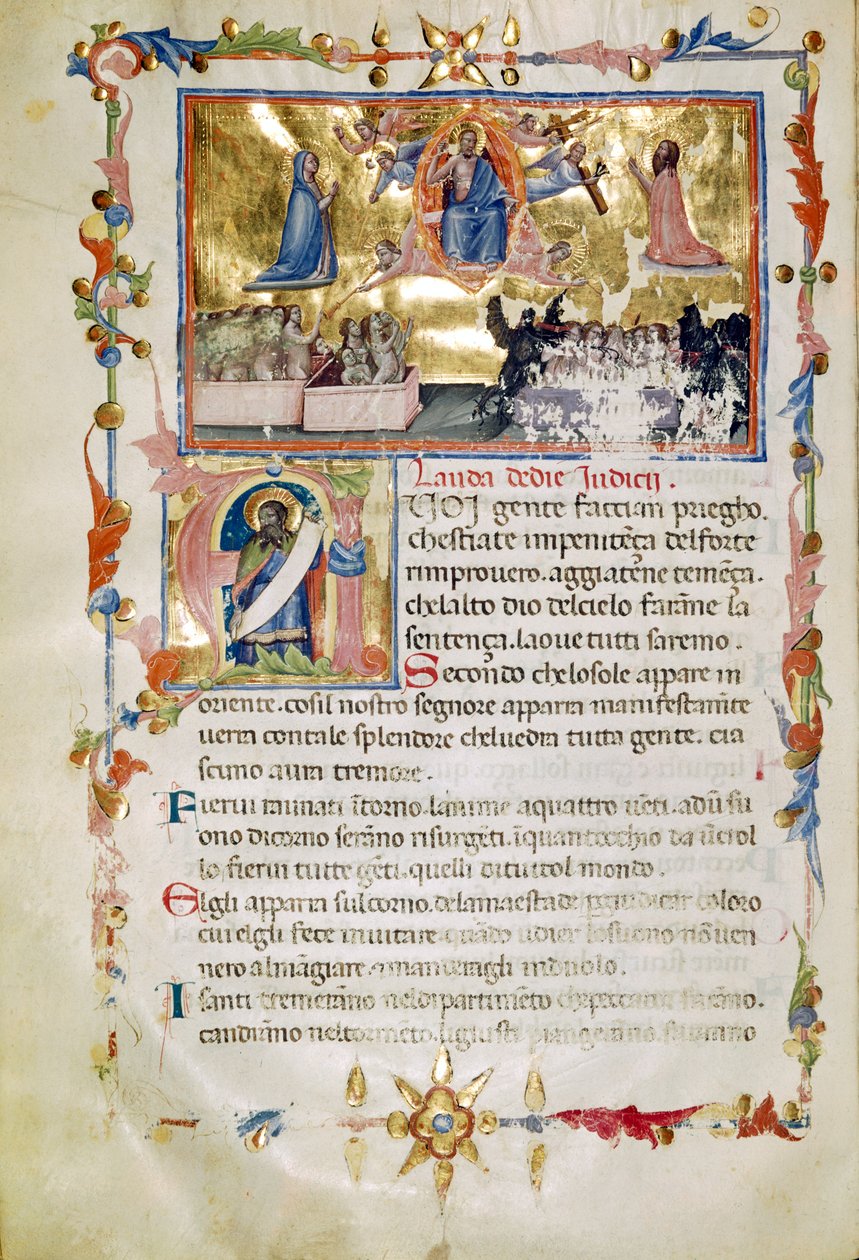 Pani B.R. 19,c. 62b, z Laudi Spirituali przez Towarzystwo św Idziego autorstwa Italian School
