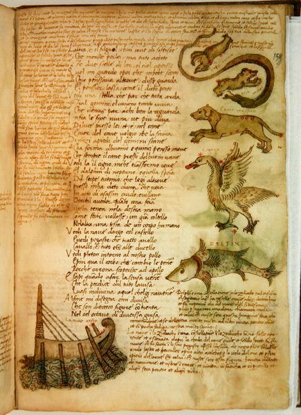 Pani Ital 483 P.4.7 f.159r Constellations, z „Dittamondo” Fazio degli Uberti (welum) autorstwa Italian School