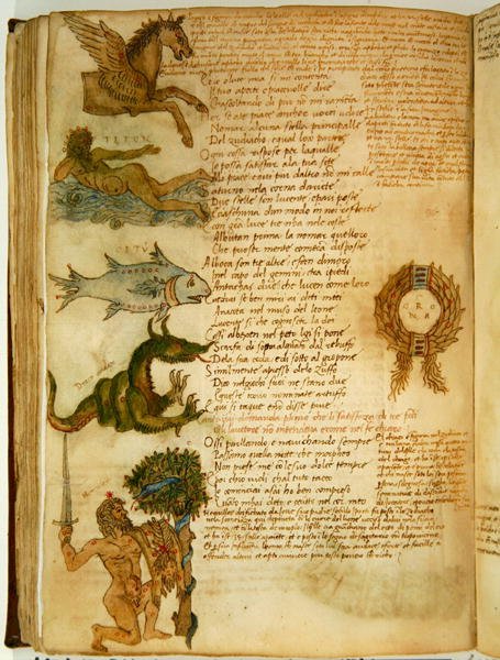 Pani Ital 483 P.4.7 f.159v Constellations, z „Dittamondo” Fazio degli Uberti (welum) autorstwa Italian School