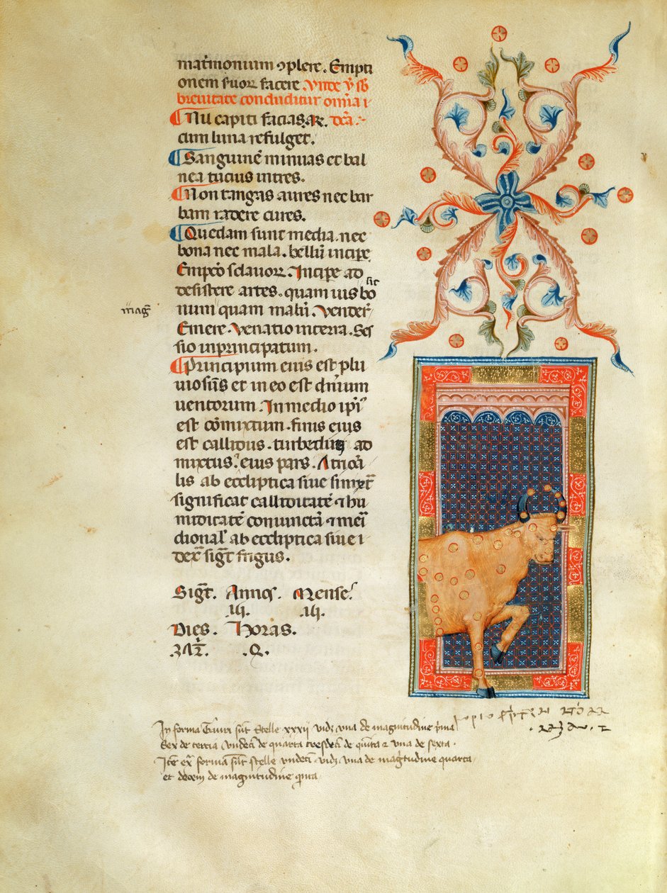 Ms Latin 7272 fol 113 Podświetlana strona kalendarza na kwiecień autorstwa Italian School