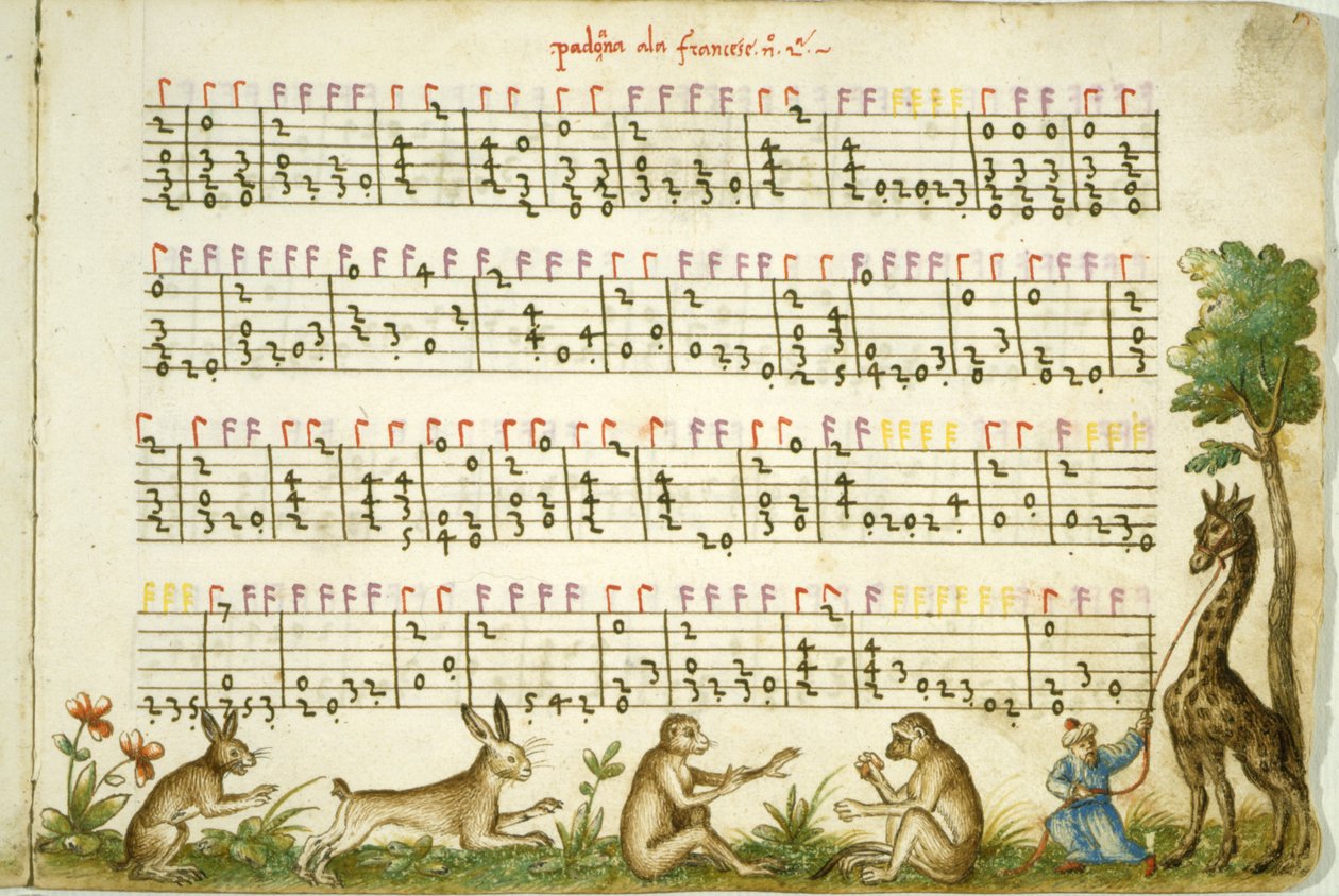 Nuty z kompozycji Mesera Vincenzo Capiroli skomponowanej przez Vincenzo Capirolę (1474-1548) autorstwa Italian School