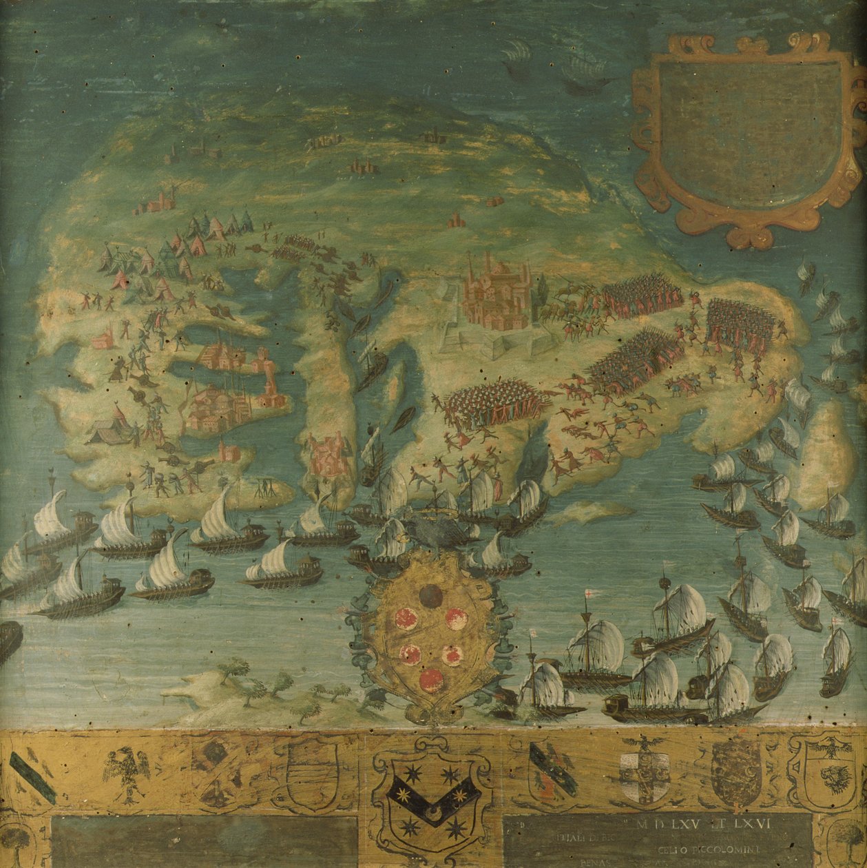 Morskie zwycięstwo Don Garcii de Toledo na Malcie (Biccherna), 1565 autorstwa Italian School